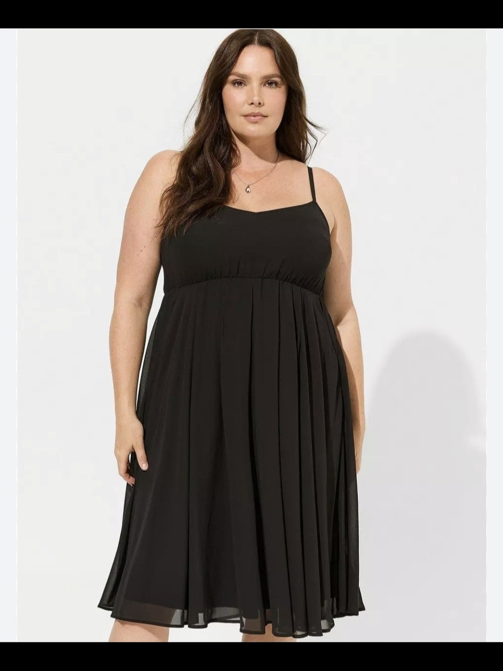 TORRID  Black Midi Spaghetti-Strap Dress